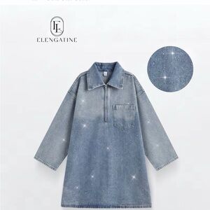 Elengatine Sparkle Denim Dress